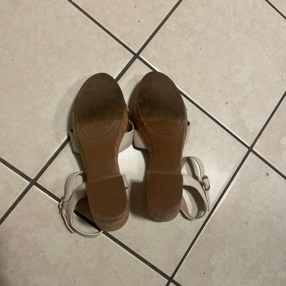 Kensie Women's Beige Wedge Sandals with Ankle Strap - Picture 5 of 5